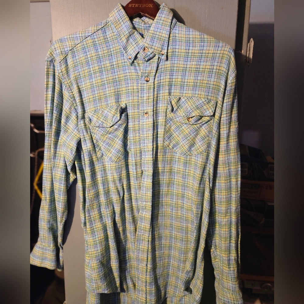 Men's Plaid Western Button Down LS Shirt